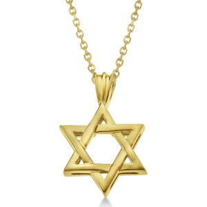 14K gold star of david pendant necklace