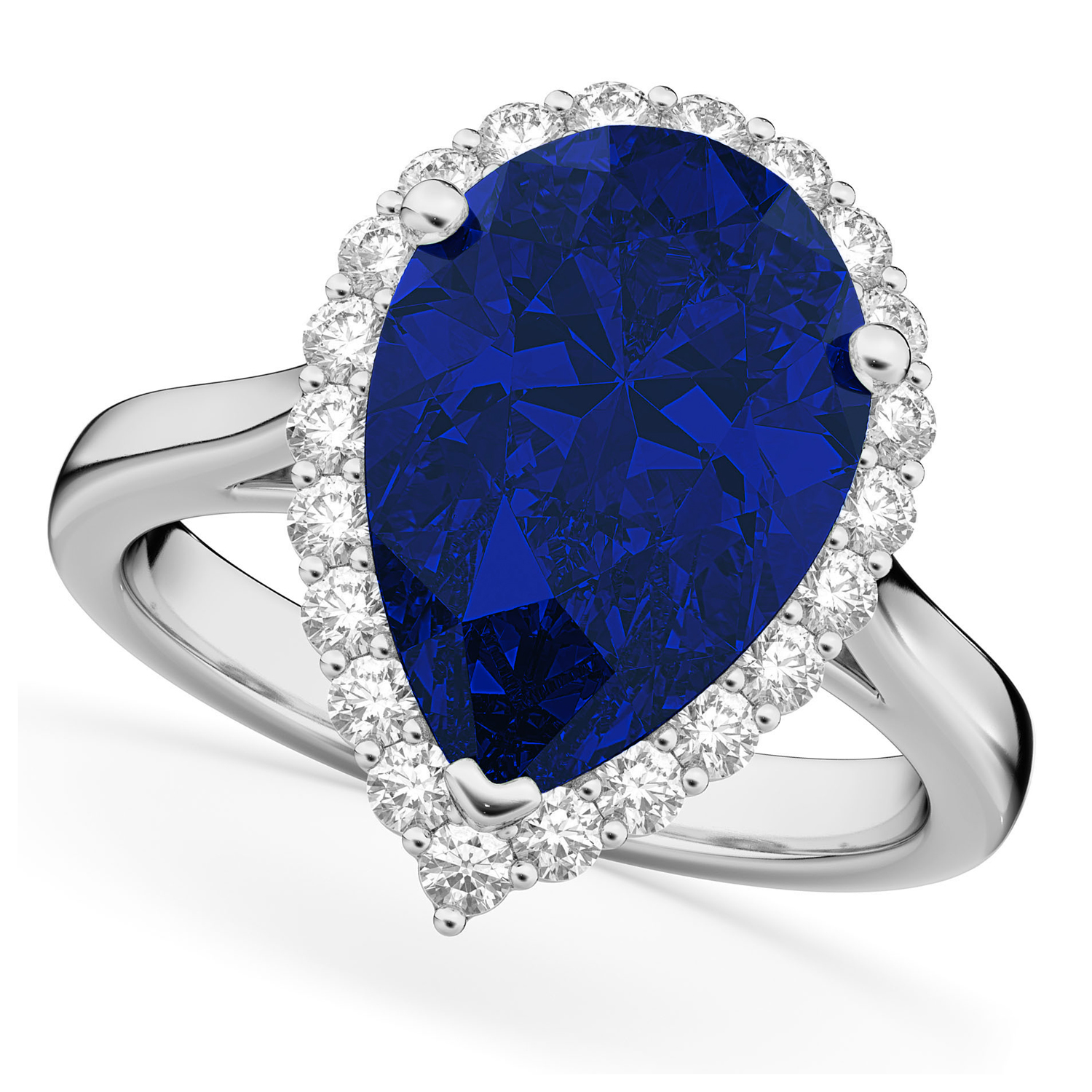 Diamond Engagement Ring 14K White Gold 