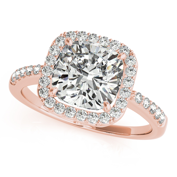 rose gold cushion diamond ring