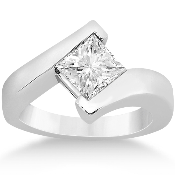 Princess Cut Tension Set Engagement Ring Setting 14k White Gold - U3314