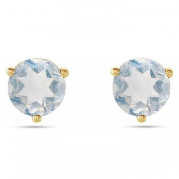 Natural Blue Sheen Moonstone Earrings 14K Yellow Gold (0.10ct)