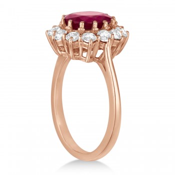 Oval Ruby and Diamond Ring 18k Rose Gold (5.40ctw)