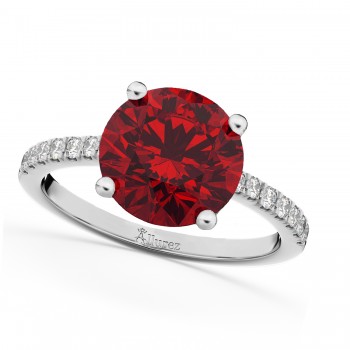 Ruby & Diamond Engagement Ring Platinum 2.51ct