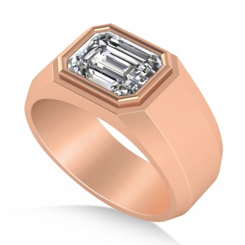 Diamond Solitaire Men's Engagement Ring 14k Rose Gold (2.50ct)