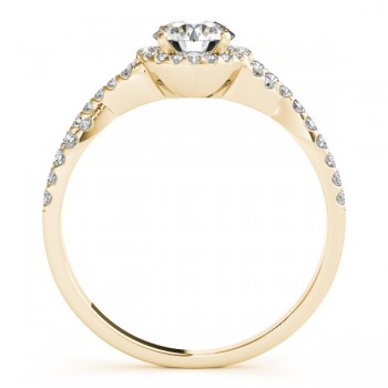 Twisted Round Diamond Engagement Ring 14k Yellow Gold (0.50ct)