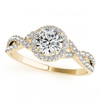 Twisted Round Diamond Engagement Ring 14k Yellow Gold (1.00ct)