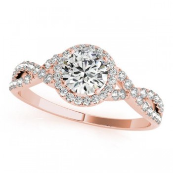 Twisted Round Diamond Engagement Ring 18k Rose Gold (1.00ct)