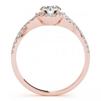 Twisted Round Diamond Engagement Ring 18k Rose Gold (1.00ct)