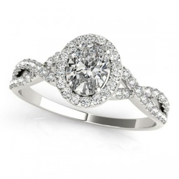 Twisted Oval Moissanite Engagement Ring Platinum (1.50ct)