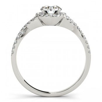 Twisted Oval Diamond Engagement Ring Platinum (1.00ct)