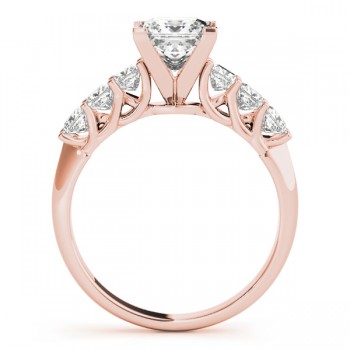 Princess Moissanite Diamonds Engagement Ring 14k Rose Gold (2.10ct)