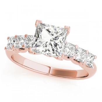 Princess Moissanite Diamonds Engagement Ring 14k Rose Gold (1.60ct)