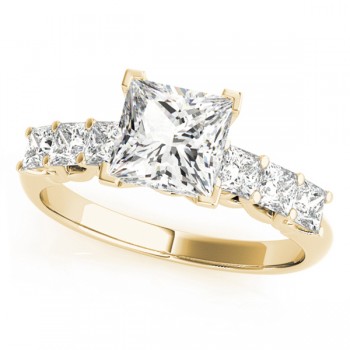 Princess Moissanite Diamonds Engagement Ring 14k Yellow Gold (1.60ct)