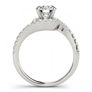 Diamond Twisted Swirl Engagement Ring Setting 14k White Gold (0.36ct)