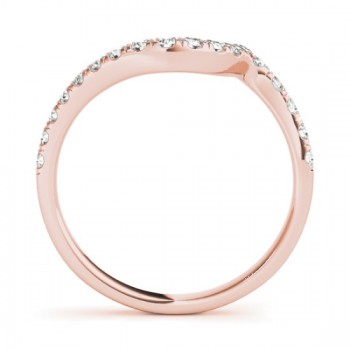 Diamond Accented Contoured Wedding Band 14k Rose Gold (0.26ct)