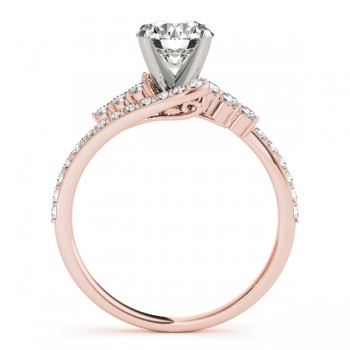 Diamond Bypass Engagement Ring Setting 14k Rose Gold (0.45ct)