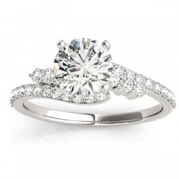 Diamond Bypass Engagement Ring Setting 18k White Gold (0.45ct)
