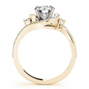 Halo Swirl Diamond Accented Engagement Ring 14k Yellow Gold (1.00ct)