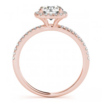 Square Halo Round Diamond Engagement Ring 14k Rose Gold 1.75ct
