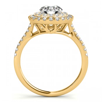 Diamond Double Halo Engagement Ring Setting 14k Yellow Gold (0.33ct)