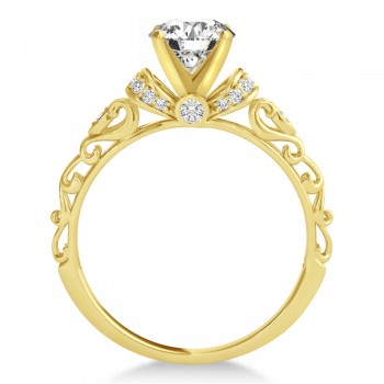 Diamond Antique Style Engagement Ring 14k Yellow Gold (0.87ct)
