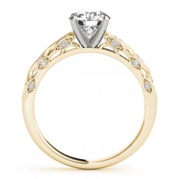 Elegant Diamond Engagement Ring Setting 14k Yellow Gold (0.15ct)