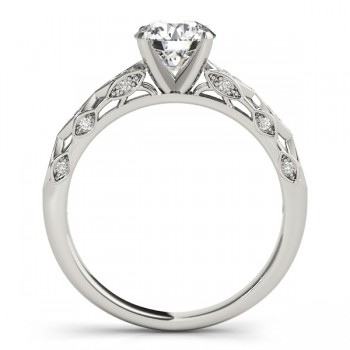 Elegant Diamond Engagement Ring Setting 18k White Gold (0.15ct)