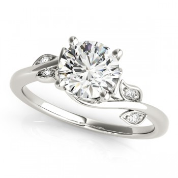 Bypass Floral Lab Grown Diamond Floral Engagement Ring 18k White Gold (2.00ct)