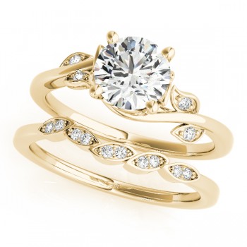 Bypass Floral Diamond Bridal Set 14k Yellow Gold (2.05ct)