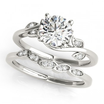 Bypass Floral Diamond Bridal Set in Platinum (2.05ct)