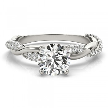 Infinity Twist Diamond Engagement Ring Setting 18k White Gold (0.40ct)