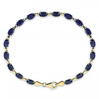 Lab-Grown Blue Sapphire Bracelet 14K Yellow Gold (0.56ct)