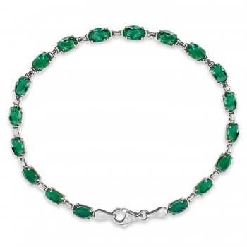 Lab Grown Emerald Bracelet 14K White Gold (0.39ct)