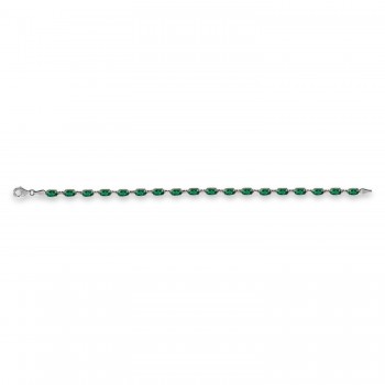 Lab Grown Emerald Bracelet 14K White Gold (0.39ct)