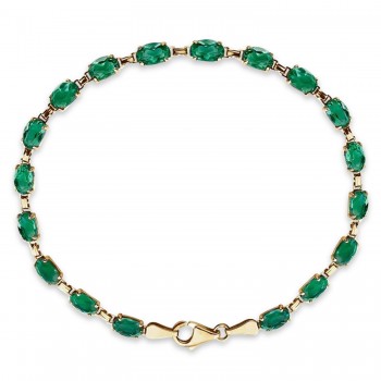 Lab Grown Emerald Bracelet 14K Yellow Gold (0.39ct)
