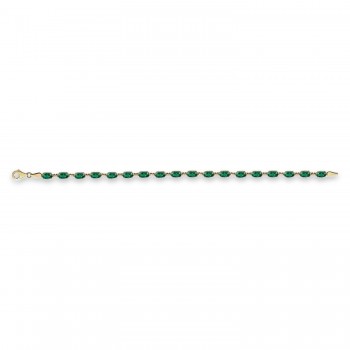 Lab-Grown Emerald Bracelet 14K Yellow Gold (0.39ct)