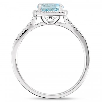Natural Sky Blue Topaz & Natural Diamond Ring in Sterling Silver (1.66ct)