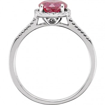 Lab-Grown Ruby & Natural Diamond Ring in Sterling Silver (1.81ct)