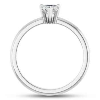 Heart Natural White Sapphire & Natural Diamond Ring 14K White Gold (0.58ct)