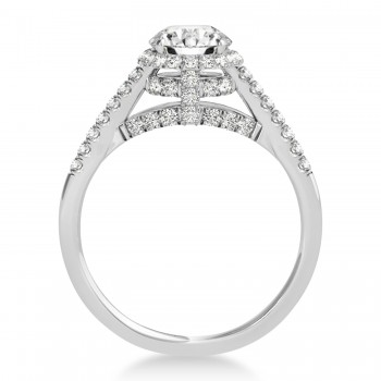 Diamond Hidden Halo Engagement Ring 14k White Gold (0.38ct)