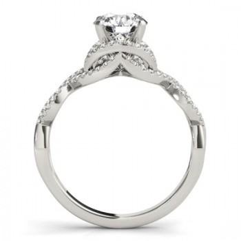 Diamond Infinity Engagement Ring Setting 14k White Gold (0.22ct)
