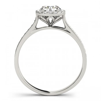 Diamond Halo Engagement Ring 14k White Gold (1.29ct)