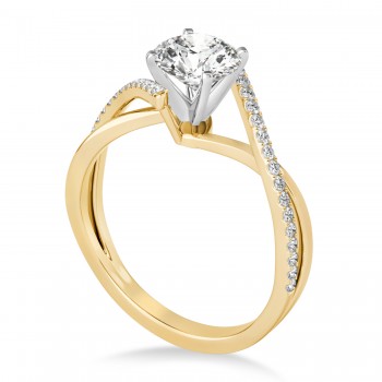 Diamond Bypass Semi-Mount Ring/Wedding Band in 18k Yellow Gold (0.14ct)