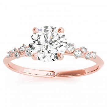 Round Diamond Accented Engagement Ring 14K Rose Gold (1.00ct)