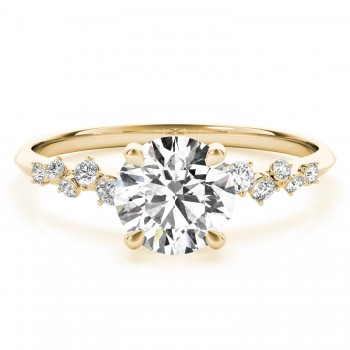 Round Diamond Accented Engagement Ring 14K Yellow Gold (1.00ct)