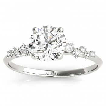Round Diamond Accented Engagement Ring 18K White Gold (1.00ct)