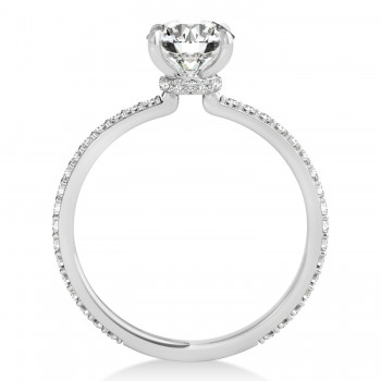 Oval Diamond Hidden Halo Engagement Ring Platinum (2.50ct)