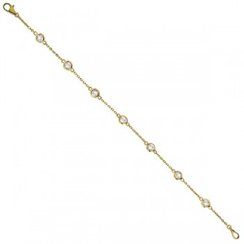 Diamond Ankle Bracelet Bezel Set 14K Yellow Gold (0.25ct)