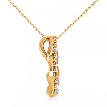Diamond Trinity Celtic Knot Pendant Necklace 14k Yellow Gold (0.45ct)