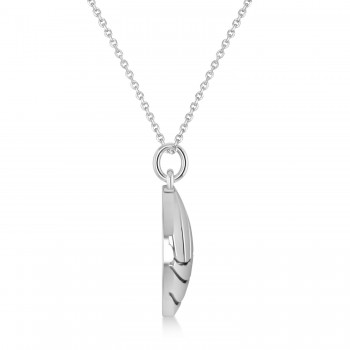 Volleyball Charm Men's Pendant Necklace 14K White Gold